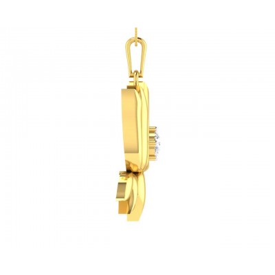 Auspicious Lotus Pendant in Gold 